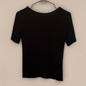 The Frankie Shop Black Scoop Back Short Sleeve T-Shirt